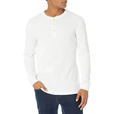Immagine di Amazon Essentials Felpa con Collo Serafino a Nido D’Ape Maniche Lunghe Slim Uomo, Bianco, M