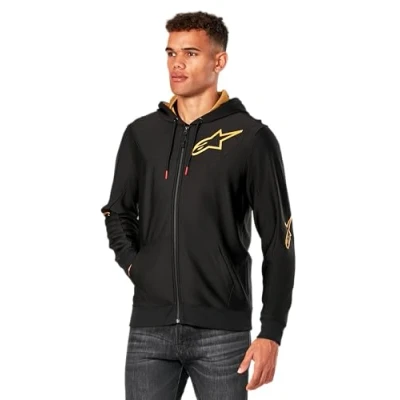 Immagine di Alpinestars Sessions V3 Hoodie Felpa con Cappuccio, Nero/Oro, L Uomo