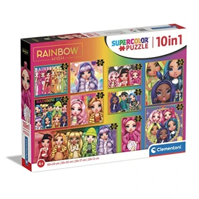 Immagine di Clementoni 60pzs Does not apply Supercolor Rainbow High, 10 Immagini Diverse (3 18, 30, 2 48 e 1 60 Pezzi), Puzzle Bambini 4 Anni, Made In Italy, Multicolore, Medium, 20273