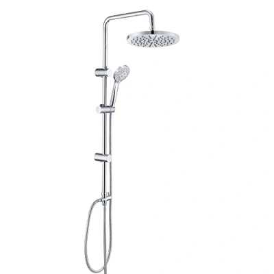 Immagine di JOHO Colonna Doccia INOX idromassaggio Set Fori Muro Regolabili Sistema a Pioggia Senza Miscelatore con Soffione e Doccetta in ABS D20cm