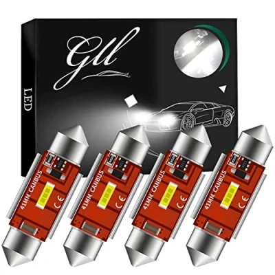 Immagine di GLL 41MM C5W LED Canbus CSP 1860 1SMD 650 Lumen per Auto Luci a Lampadine Luce Targa di Parcheggio Interna del Bagagliaio Cupola (Confezione da 4)