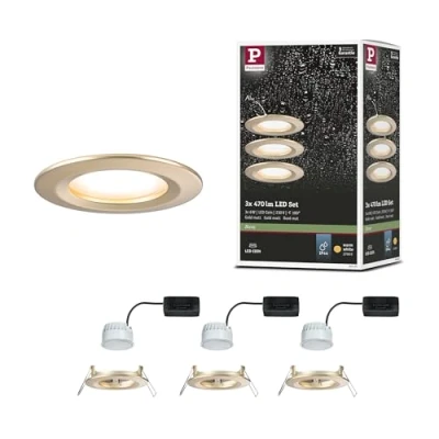 Immagine di Paulmann 92405 Nova Coin Lampada LED da incasso Kit 3 (monocolore) 6 W Oro (opaco)