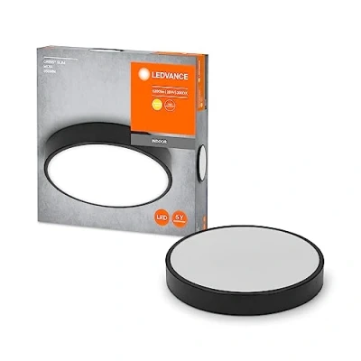 Immagine di LEDVANCE ORBIS Slim LED 280M, nero, 20W, 2200LM, luce bianca calda, molto omogenea, lunga durata, modulo saldamente installato, round, Classe protezione IP20, 3000K