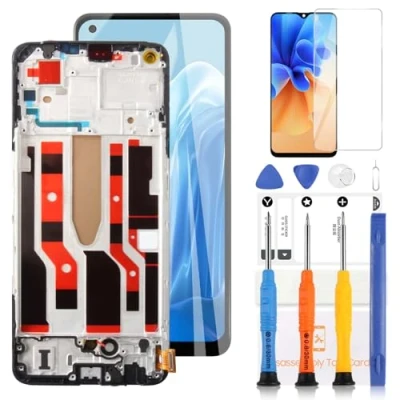 Immagine di LADYSON TFT LCD Schermo per Oppo Reno 8 Lite 5G CPH2343 di Ricambio Reno8 Display Touch Screen Digitalizzatore Assembly Kit con Strumento(con Cornice,6.43&quot;)