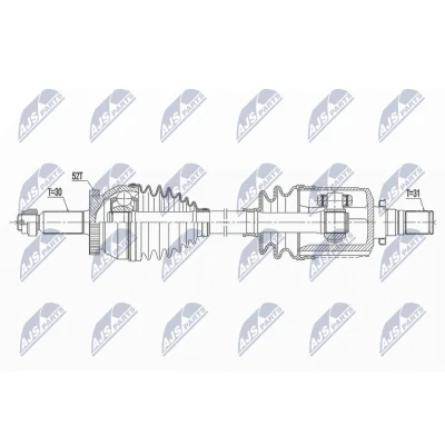 Immagine di NTY NPW HY 561 Albero motore / Semiasse Assale anteriore Sx 670 99