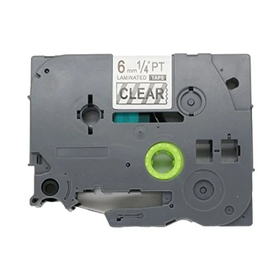 Immagine di BROVACS 1 confezione nero su nastro trasparente compatibile per Brother P Touch TZ 111 TZe 6 mm 1/4&quot; OPA1111