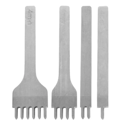 Immagine di SENRISE strumenti artigianali in pelle, 4 pezzi, 1/2/4/6 punte per cuciture fai da te, kit di con allacciatura a diamante, set scalpelli (4 mm)