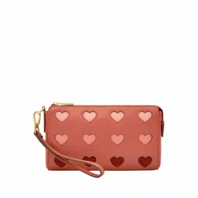 Immagine di Fossil Portafoglio da polso in pelle o poliestere donna, 19.05 cm L x 3.81 W 11.43 H, Ruggine