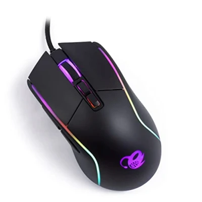 Immagine di CoolBox DeepDarth Mouse da gioco ottico con 9 modalità di illuminazione RGB, programmabile, dpi regolabile, cavo, 8 pulsanti. Colore: nero