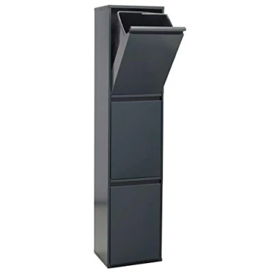Immagine di Arregui Basic CR304 B Pattumiera Differenziata 3 Scomparti 3x 17L (51L) Contenitore in Acciaio da Interno Mobile per Raccolta Cestino Spazzatura Cucina e Ufficio Antracite
