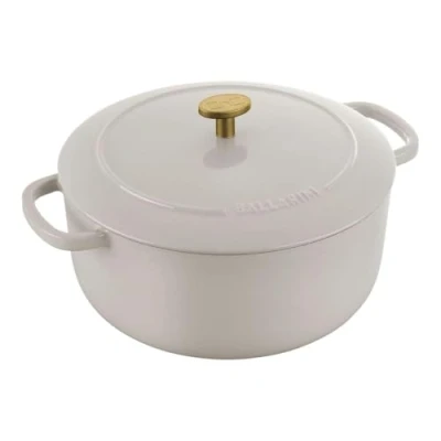 Immagine di BALLARINI Bellamonte Casseruola in ghisa smaltata, rotonda, 24 cm, 4 l, colore: bianco avorio