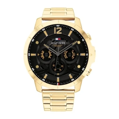 Immagine di Tommy Hilfiger CASE DIAL Bracelet Cronografo goldcoloured/black, Uomo, Taglia: One Size, Gold coloured/black