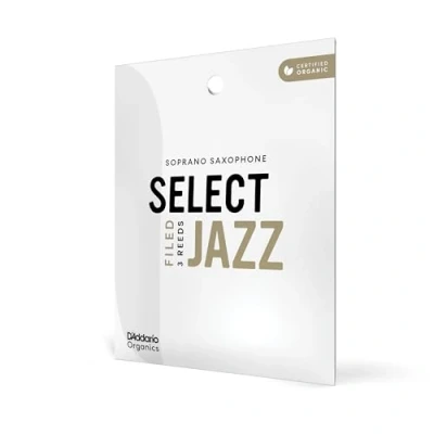 Immagine di Ance D&#039;Addario Organic Select Jazz, taglio francese, per sax soprano, durezza 3 Soft, con custodie singole, confezione da