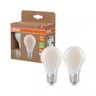 Immagine di OSRAM 4099854259777 LED (monocolore) ERP A (A G) E27 Forma di bulbo 3.8 W = 60 Bianco neutro (Ø x A) mm 2 pz.
