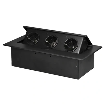 Immagine di Miratic Multipresa a Scomparsa con Bordo Piatto Ciabatta Estraibile Presa da Incasso Retrattile Vari Colori Cavo 1,5 m 3x2 Poli e Terra Schuko (argento)