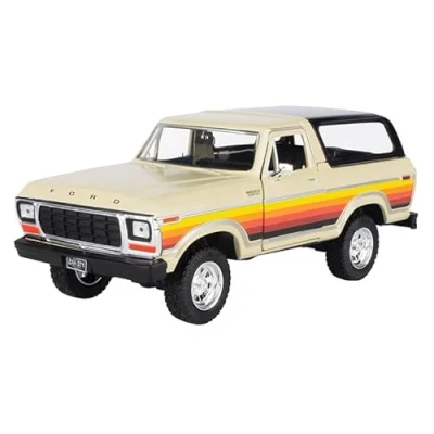Immagine di OPO 10 Auto in Miniatura riprodotta Scala 1/24 Compatibile per Ford Bronco Custom 1978 Motormax 79373PTM