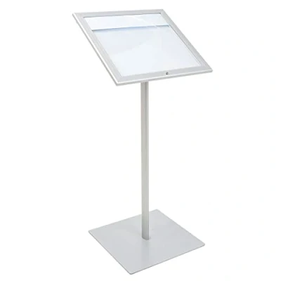 Immagine di Danieli Porta Menu da Esterno 2xA4 Bacheca a Leggio Espositore Terra Portamenu Magnetico, Scrivibile con Pannello Personalizzabile e Serratura, 2 Chiavi Incluse