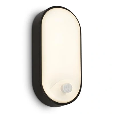 Immagine di BRILONER lampada da parete per esterni a LED IP65 con rilevatore di movimento, portata fino 6 m, rilevamento 100 gradi, esterno, illuminazione 22x10,5x6 cm, nero