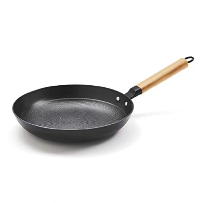 Immagine di Qulinart by Brandt, padella in ghisa, ultra leggera, con strato antiaderente a nido d&#039;ape, da 28 cm, tutte le luci incluse induzione, senza PFOA, riscalda modo omogeneo e rapido