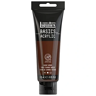 Immagine di Liquitex Basics Acrylic, 1046128, Colore Acrilico, Marrone (Terra D&#039;Ombra Bruciata), 118 Ml (Confezione Da 1)