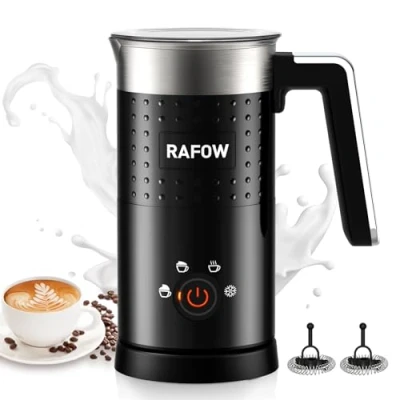 Immagine di Montalatte Elettrico 4 in 1 Automatico con 2 Fruste 300 ml Grande Capacità di Vapore Funzione Latte Caldo e Freddo per Caffè Cioccolata Calda Cappuccino