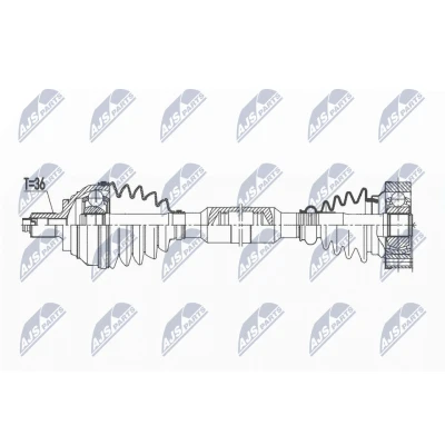 Immagine di NTY NPW VW 173 Albero motore / Semiasse Assale anteriore Dx 825 94 VOLKSWAGEN: Passat B8 Variant