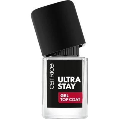 Immagine di Catrice Ultra Stay Gel Top Coat, trasparente, a lunga durata, ad asciugatura rapida, ingrandente, vegano, senza particelle di microplastica, conservanti, profumo, confezione da 1 (10,5 ml)