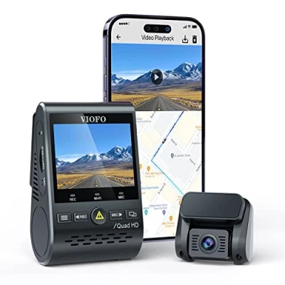 Immagine di VIOFO Dash Cam 2K 1440P, A129 Plus Telecamera per Auto Doppia con GPS Wifi, 3 Mode Parcheggio 48h+ Registrazione Continua e di Emergenza, Sony ExmoR Super Notturna, Rileva Movimento G Sensor, 256GB