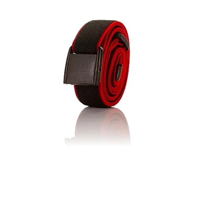 Immagine di Olata Cintura Elastica Unisex, Completamente Regolabile, con Fibbia in Plastica. Nero/Rosso