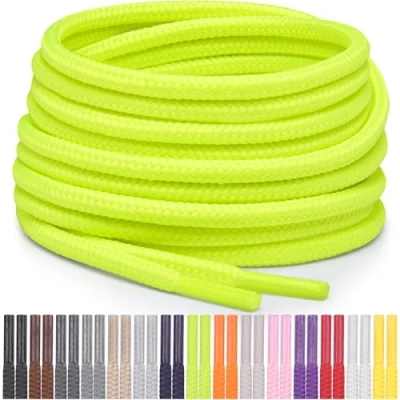 Immagine di Miscly Lacci Rotondi per Scarpe, Sneaker e Stivali, Disponibili in Diverse Lunghezze Colori (Verde/Giallo Neon, 183 cm)