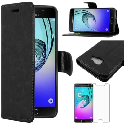 Immagine di ebestStar Cover compatibile con Samsung A3 2016 Galaxy SM A310F Custodia Portafoglio Pelle PU Protezione Libro Flip, Nero + Pellicola VETRO Temperato [Apparecchio: 134.5 x 65.2 7.3mm, 4.7&#039;&#039;]