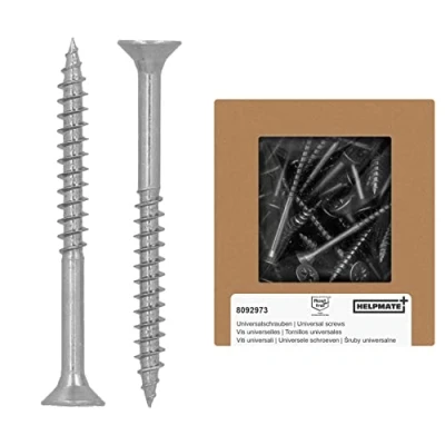 Immagine di HELPMATE Viti universali a testa svasata 4,5 x 50 in acciaio inox A2 antiruggine 150 per legno con attacco PZ 2 e filettatura parziale truciolato interni ed esterni