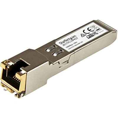 Immagine di StarTech.Com Modulo Ricetrasmettitore Transceiver Gigabit RJ45 SFP in Rame, Compatabile HP J8177C 1000Base T, Mini GBIC, 10 Unità