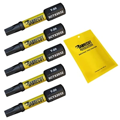 Immagine di 5 x SabreCut SCTX2032_5 32 mm T20 TX20 Set di punte per cacciavite a impatto magnetico Torx Heavy Duty compatibile con Dewalt Milwaukee Bosch Makita e altro