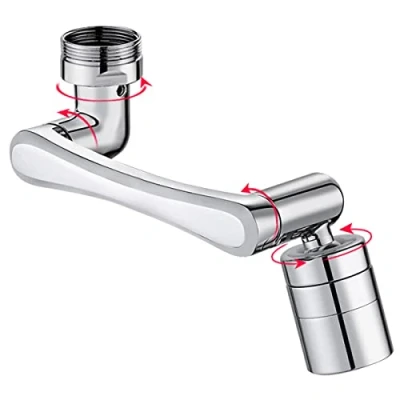 Immagine di 1440 Aeratore Rubinetto Lavello Cucina, Testina Spruzzatore Girevole Filtro Antispruzzo, con 2 Modalità Aeratori Rubinetti per Cucina Bagno Risparmio Idrico Argento