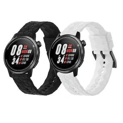 Immagine di kwmobile 2X Cinturino TPU Silicone Fibbia Compatibile con COROS Pace 2 / Apex (42mm) Cinturini
