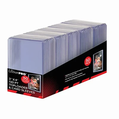 Immagine di Ultra Pro Toploader super spesso, 7,6 x 10,2 cm, 130 pt, con buste spesse per carte (50 ct.)