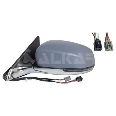 Immagine di Specchio retrovisore esterno Alkar 9059828 Sx con la prima mano nero, nero/argento elettrico termico, ribaltabile/ripiegabile elettricamente, illu