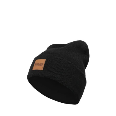 Immagine di Urban Classics Leatherpatch LONG Berretto, Uomo, Taglia: One Size, Black
