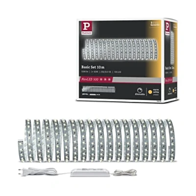 Immagine di Paulmann MaxLED 500 70829 Kit base striscia LED con spina 24 V 10 m Bianco caldo