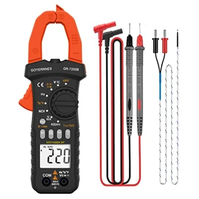 Immagine di pinza amperometrica Digitale Tester automatico T RMS 6000counts DC/AC GR 7200B Multimetro Professionale Auto ranging, Rilevamento NCV, Misura Corrente Tensione Capacità