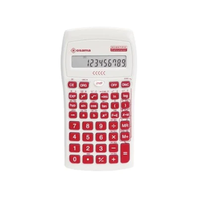 Immagine di OSAMA Calcolatrice Scientifica 56 Funzioni, 10 Cifre Mantissa e 2 Esponente, Cose per la Scuola con Custodia Scorrevole Valida Esami di Stato Materiale Scolastico Back to School, Rosso