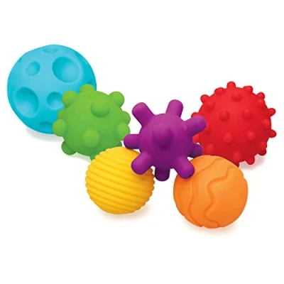 Immagine di INFANTINO Set Di Palline Colorate Testurizzate Diverse Dimensioni E Forme, Per Esplorazione Sensoriale Sviluppo Tattile, Dai 6 Mesi In Su, Multicolore, Unità
