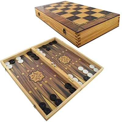 Immagine di PrimoLiving Set Backgammon Deluxe in legno 40x40 cm inclusa scacchiera