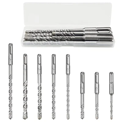 Immagine di Set di 8 punte per trapano a percussione SDS Plus, calcestruzzo, muratura, ceramica, pietra, metallo, legno, plastica (5 mm 12 mm, argento)