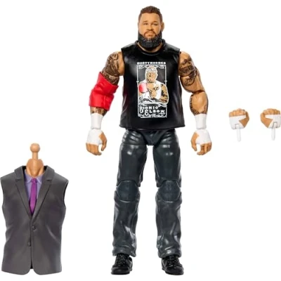 Immagine di Mattel WWE Elite Collection Action Figure &amp; Accessori, Premium Live Event Kevin Owens con mani intercambiabili e pezzi Build A