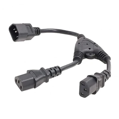 Immagine di SZRMCC UPS PDU Server Y Splitter cavo di alimentazione IEC320 C14 fino a 2 x C13 10A 250V prolunga (2 30 cm)