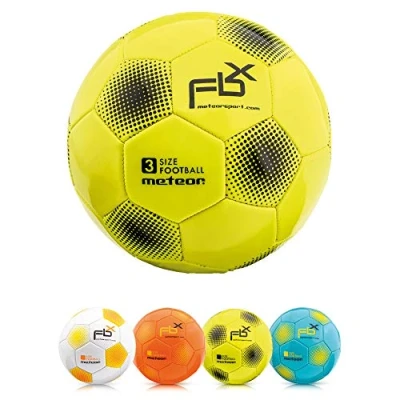 Immagine di meteor Pallone da Calcio Cucito per Bambini Adolescenti e Adulti 5 4 3 1 Dimensioni Colori Perfetto Allenamento, Giochi Ricreativi (#3, Giallo)