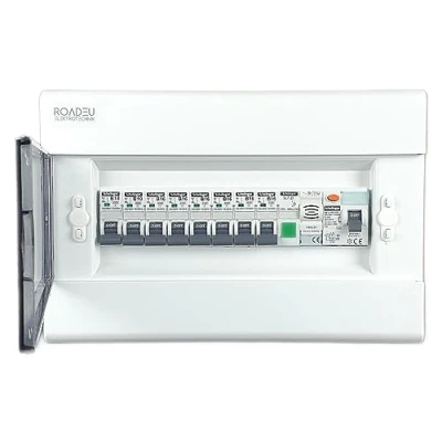 Immagine di RoadEu interruttore di protezione per cavi Scatola dei fusibili appartamenti Completo Fi, campanello, spia LED &quot;B&quot; 16 A automatico e 10 6 + 2