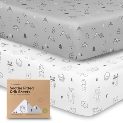 Immagine di lenzuolo con angoli per lettino da 70x140 Set di lenzuola bambino, composto un e due lenzuolini lettino, in cotone (Woodland)